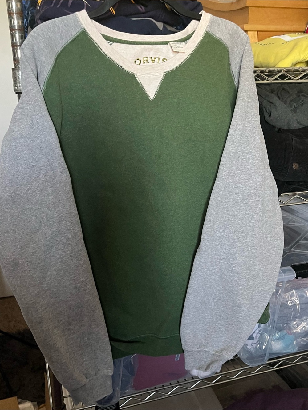Vintage Orvis green and grey crewneck sweatshirt #outdoor #fishing
